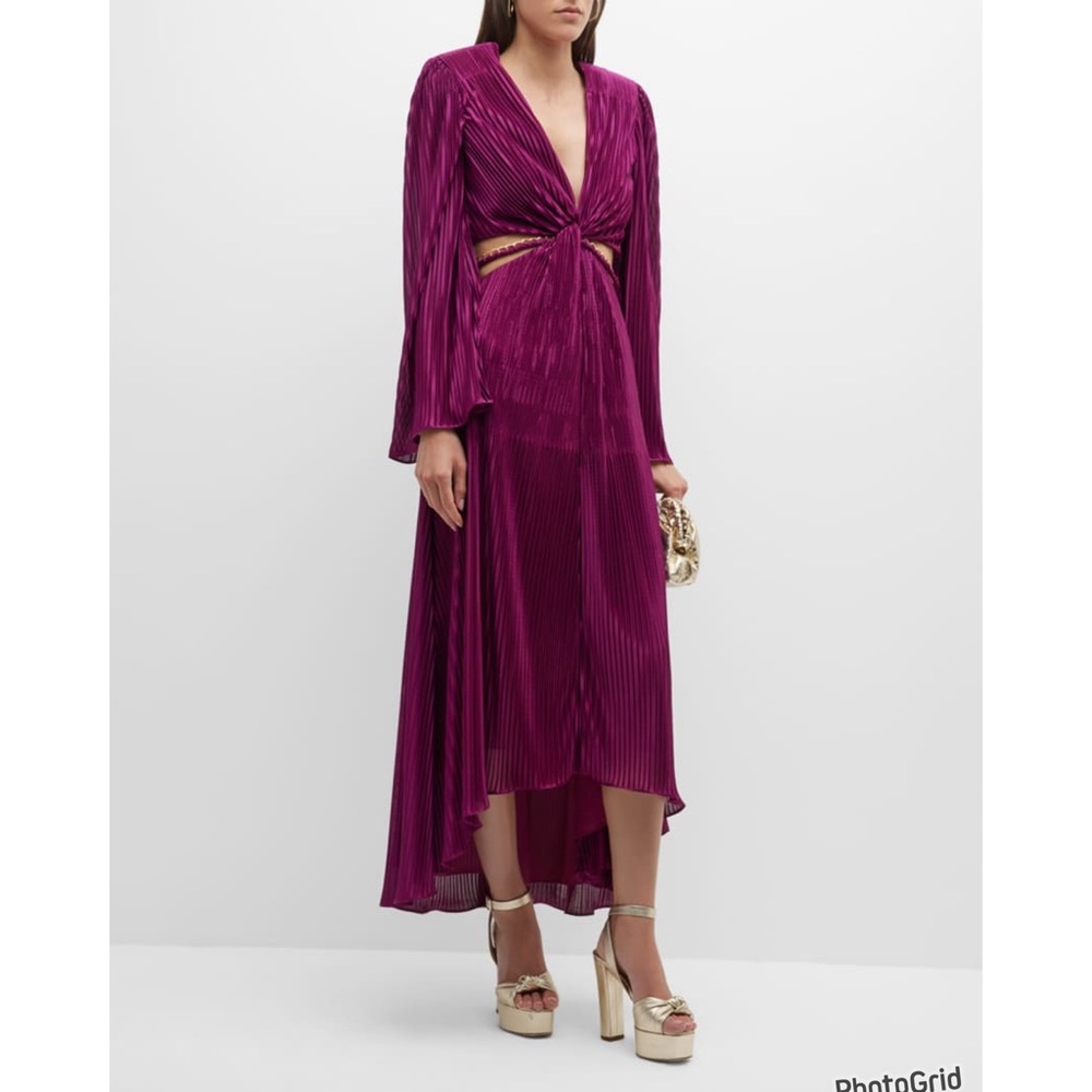 NWT Ramy Brook Kimberly Plisse Cutout High-Low Dress